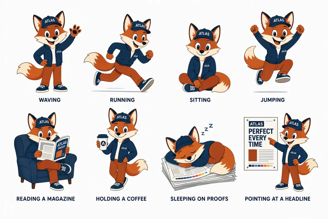 Character sheet: fox mascot, generated with GPT Image 2
