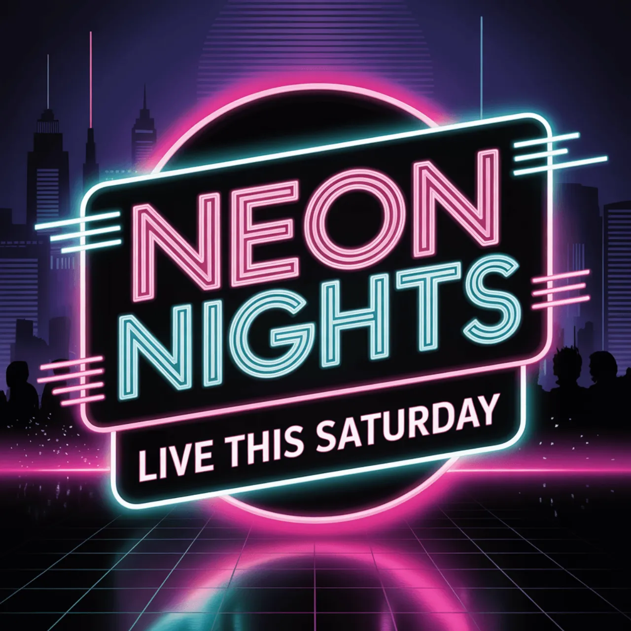 Neon event poster, generated with Ideogram 3